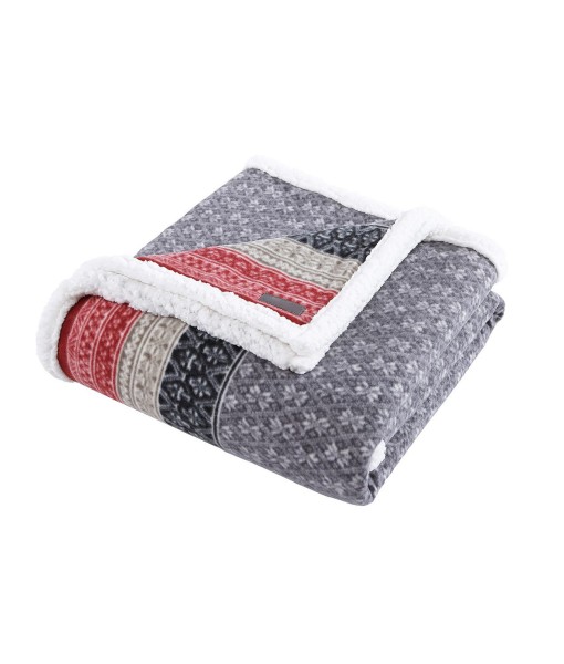 Fair Isle Ultra Soft Plush Fleece Reversible Oversized Throw Blanket  70