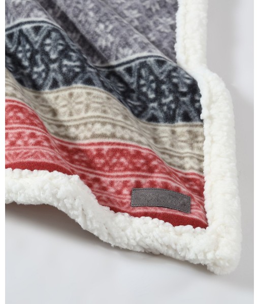 Fair Isle Ultra Soft Plush Fleece Reversible Oversized Throw Blanket  70