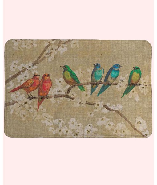 Birds And Blossoms Memory Foam Rug